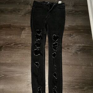 Hollister Black Distressed Skinny Jeans